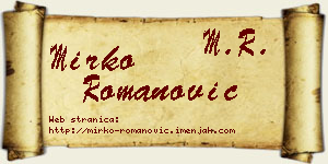 Mirko Romanović vizit kartica